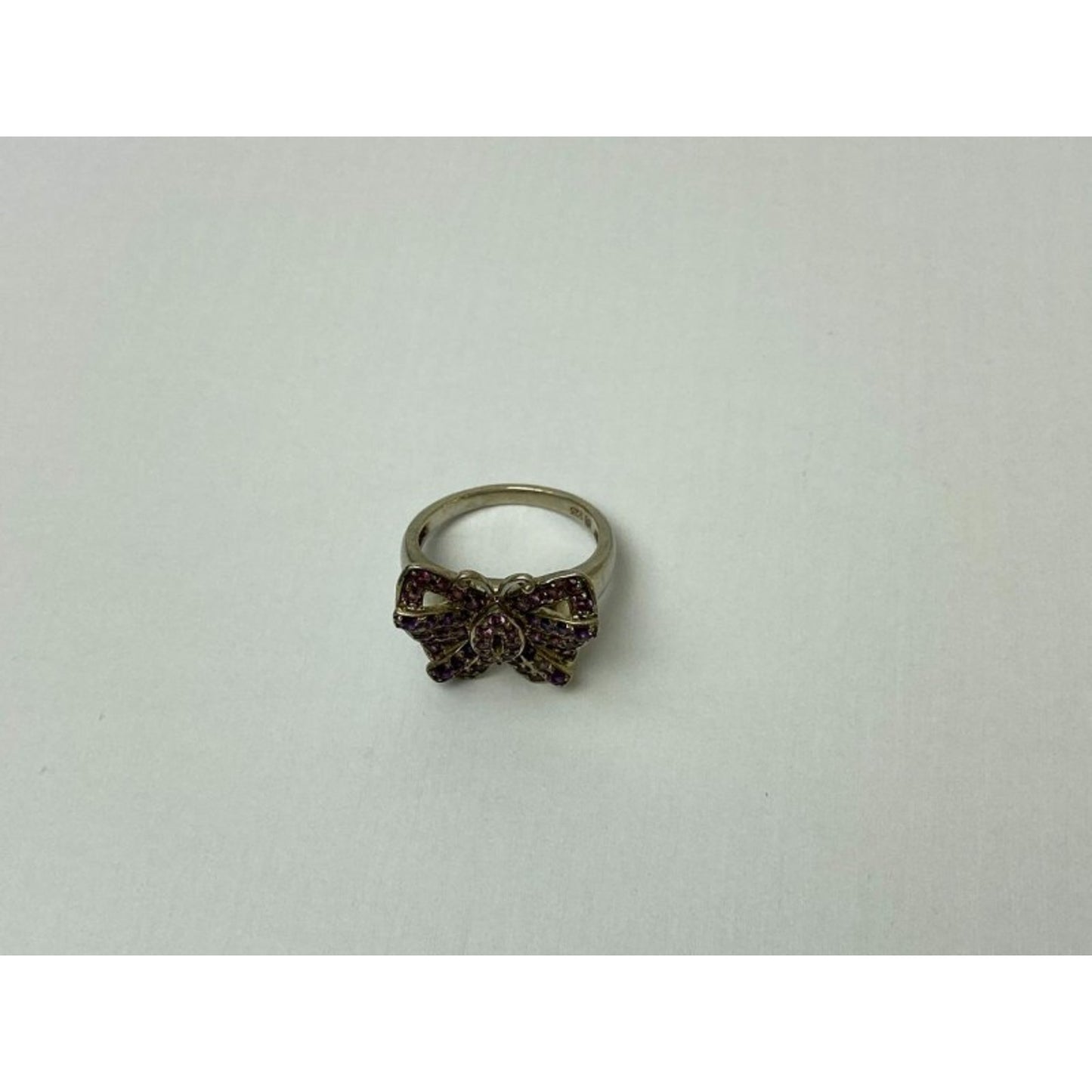 925 STERLING SILVER IOLITE & PINK TOPAZ "BUTTERFLY" RING SIZE 8