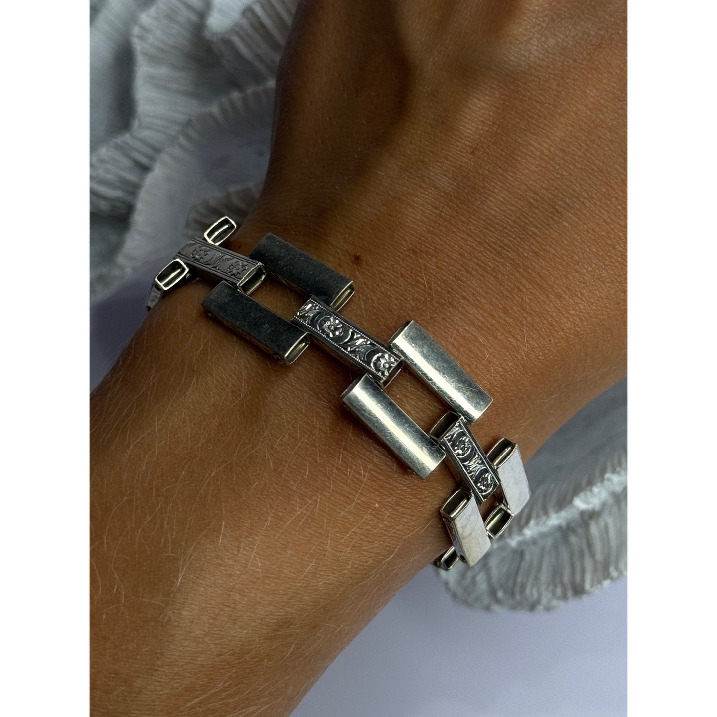 BEAUTIFUL VINTAGE 925 STERLING SILVER BRACELET LENGTH 7