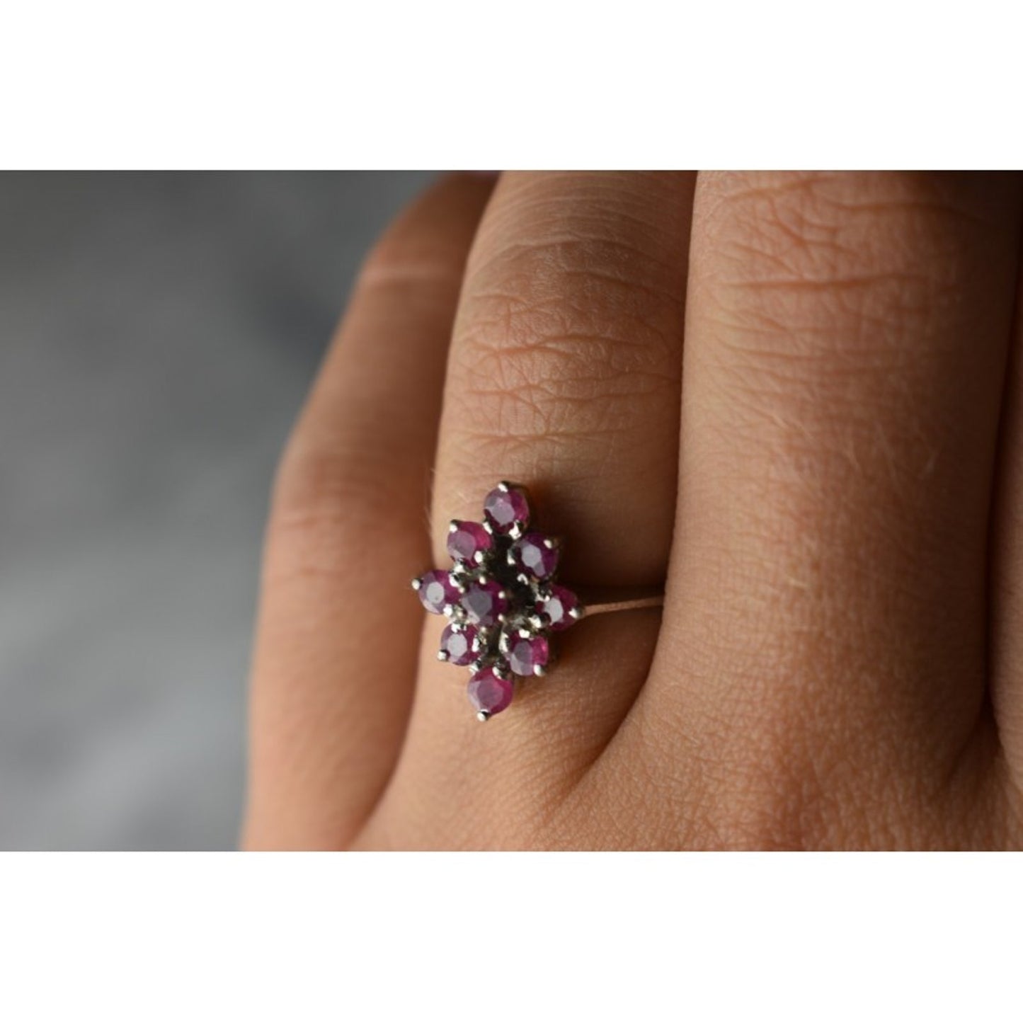 925 STERLING SILVER PINK TOPAZ "FLOWER" RING SIZE 6
