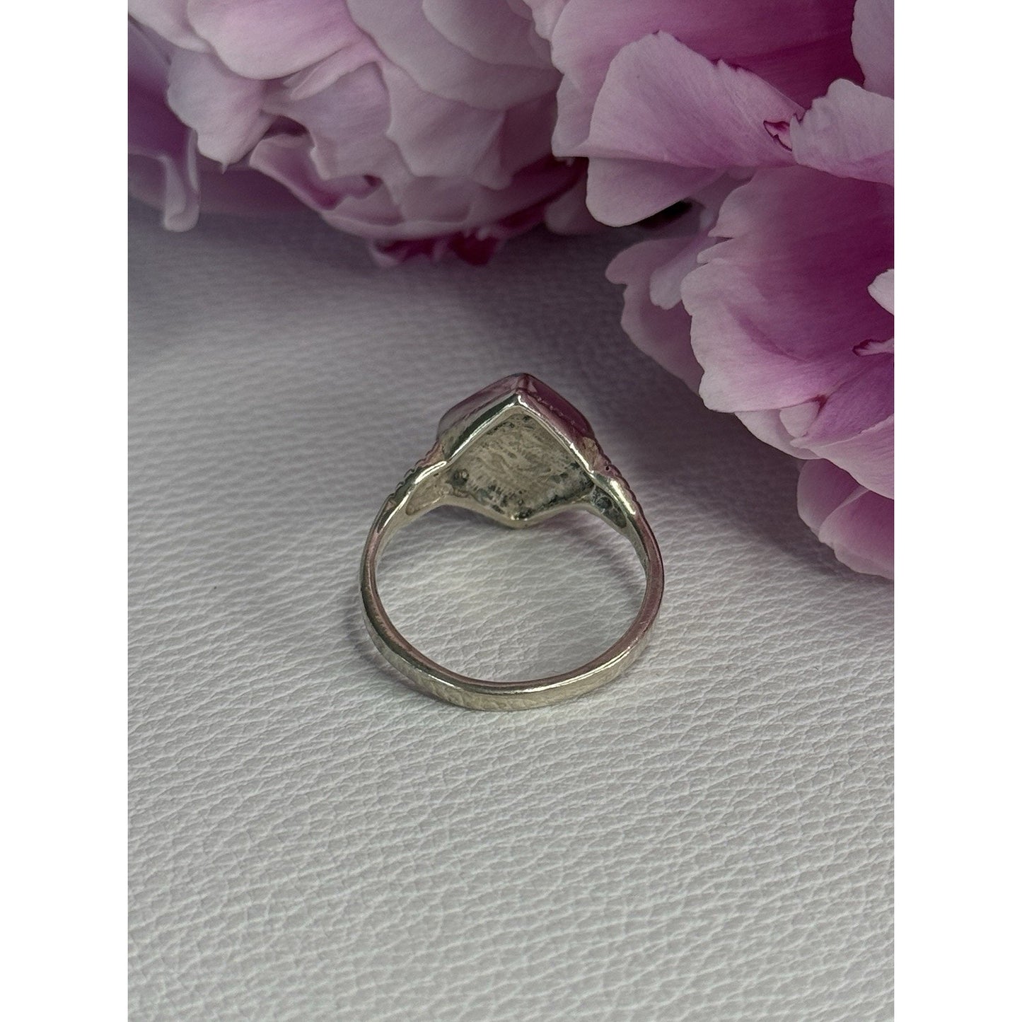 925 STERLING SILVER TURQUOISE RING SIZE 8.8