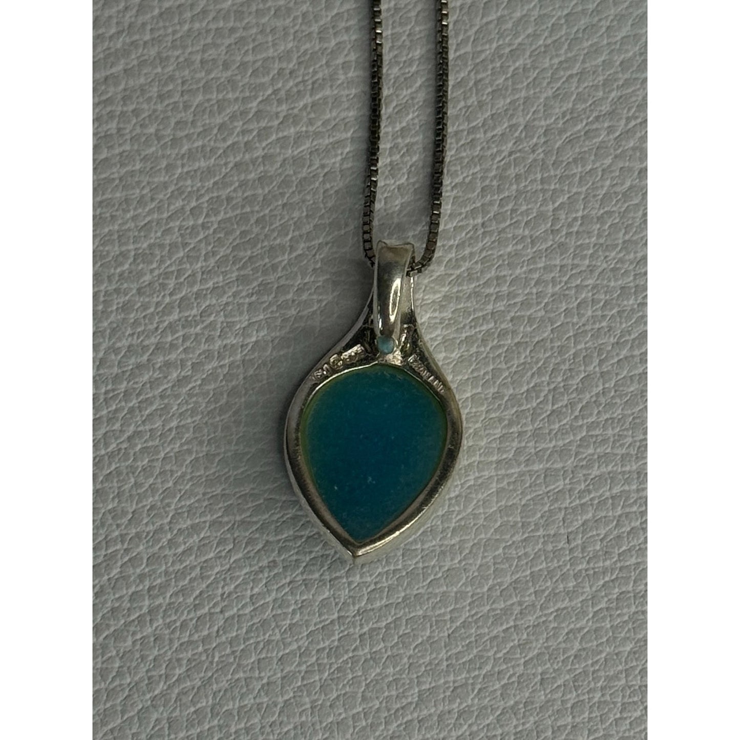 925 STERLING SILVER LARIMAR NECKLACE LENGTH 18 INCH