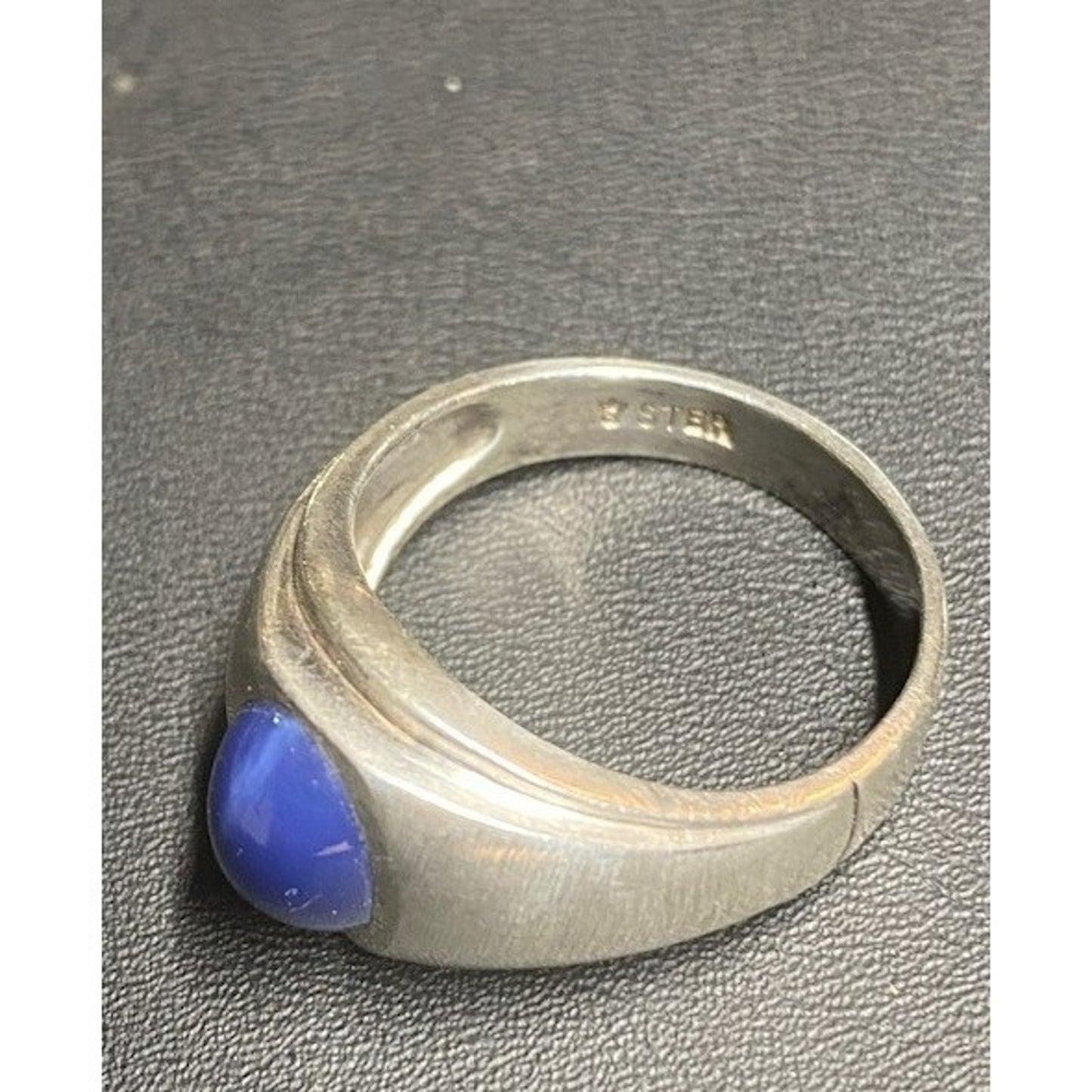 MEN'S 925 STERLING SILVER AND STAR SAPPHIRE RING SIZE 9.5 SKY