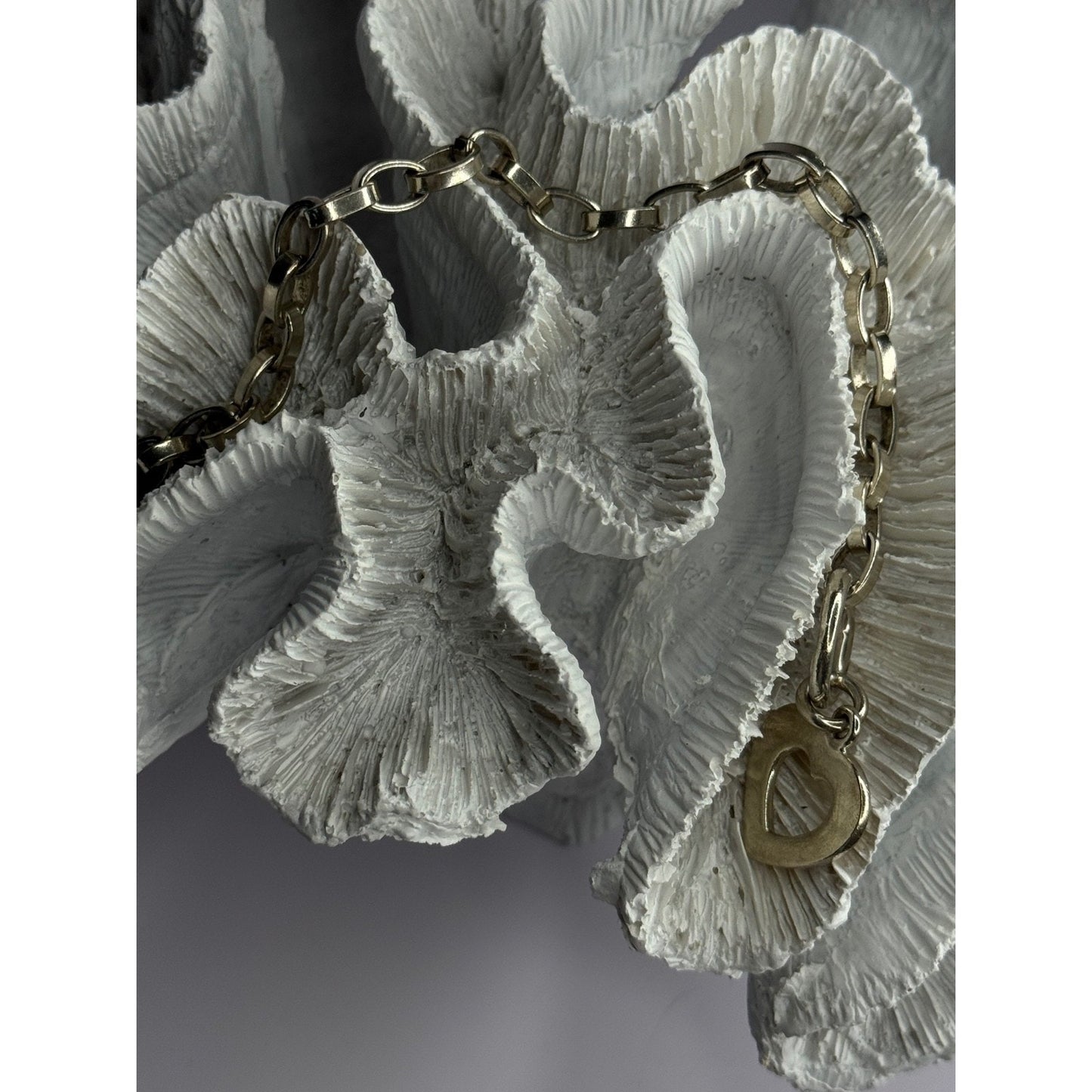 925 STERLING SILVER HEART CHARM BRACELET LENGTH 7.5