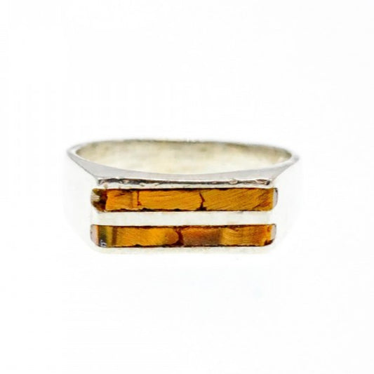 925 STERLING SILVER JASPER SIGNET RING SIZE 6.5