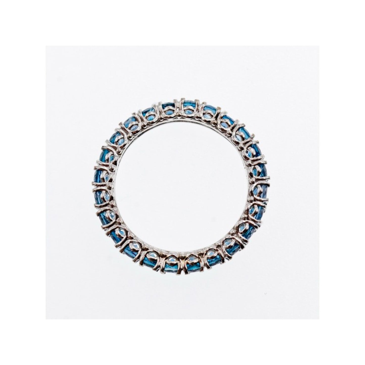 925 STERLING SILVER AQUAMARINES BAND RING SIZE 10.5