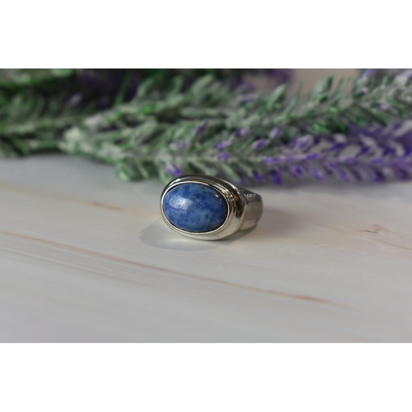 VINTAGE 925 STERLING SILVER SODALITE RING SIZE 6.5
