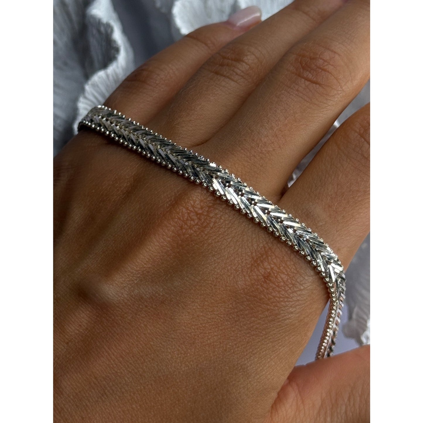 ITALY MILOR 925 STERLING SILVER PANTHER BRACELET LENGHT 8
