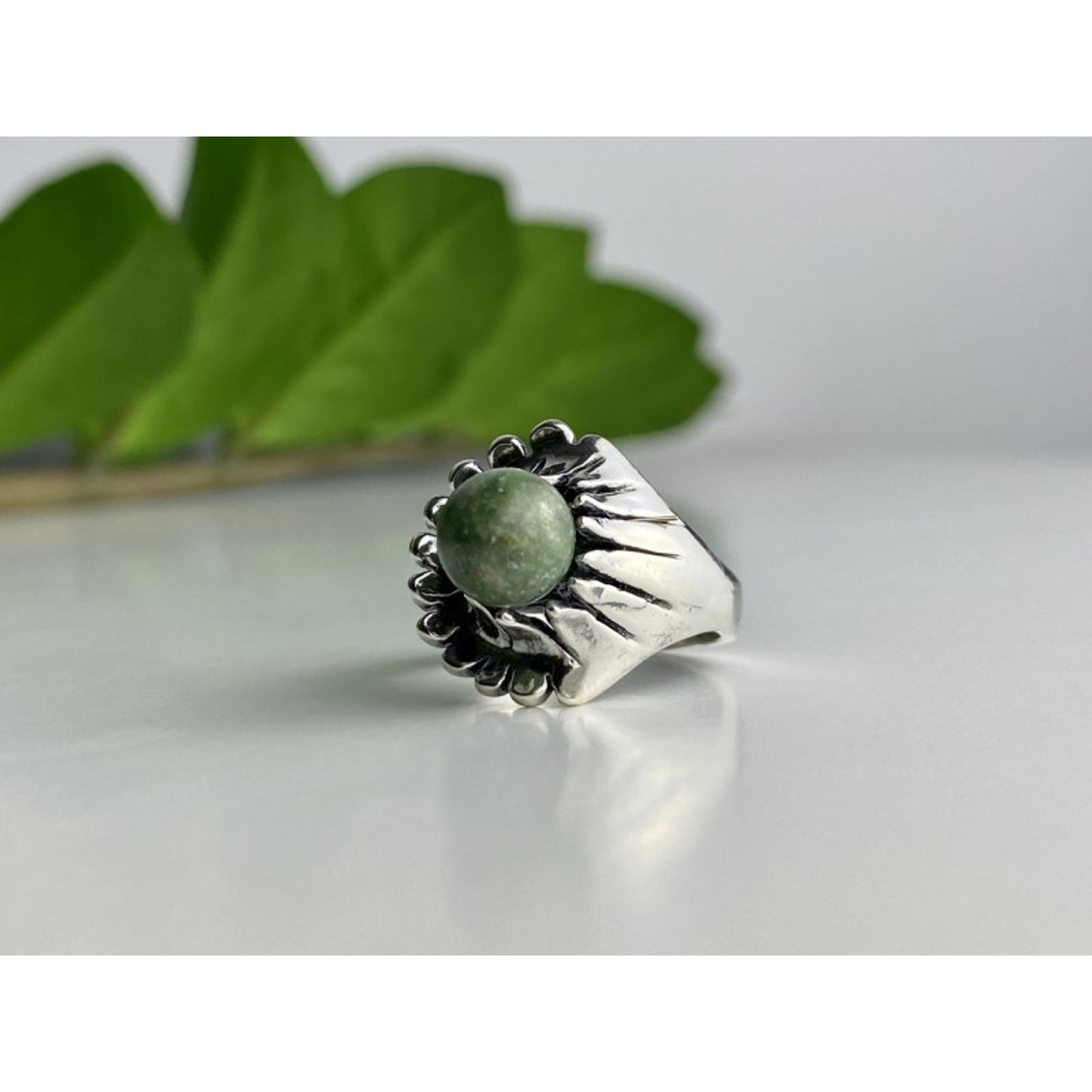 925 STERLING SILVER JASPER RING SIZE 6.5