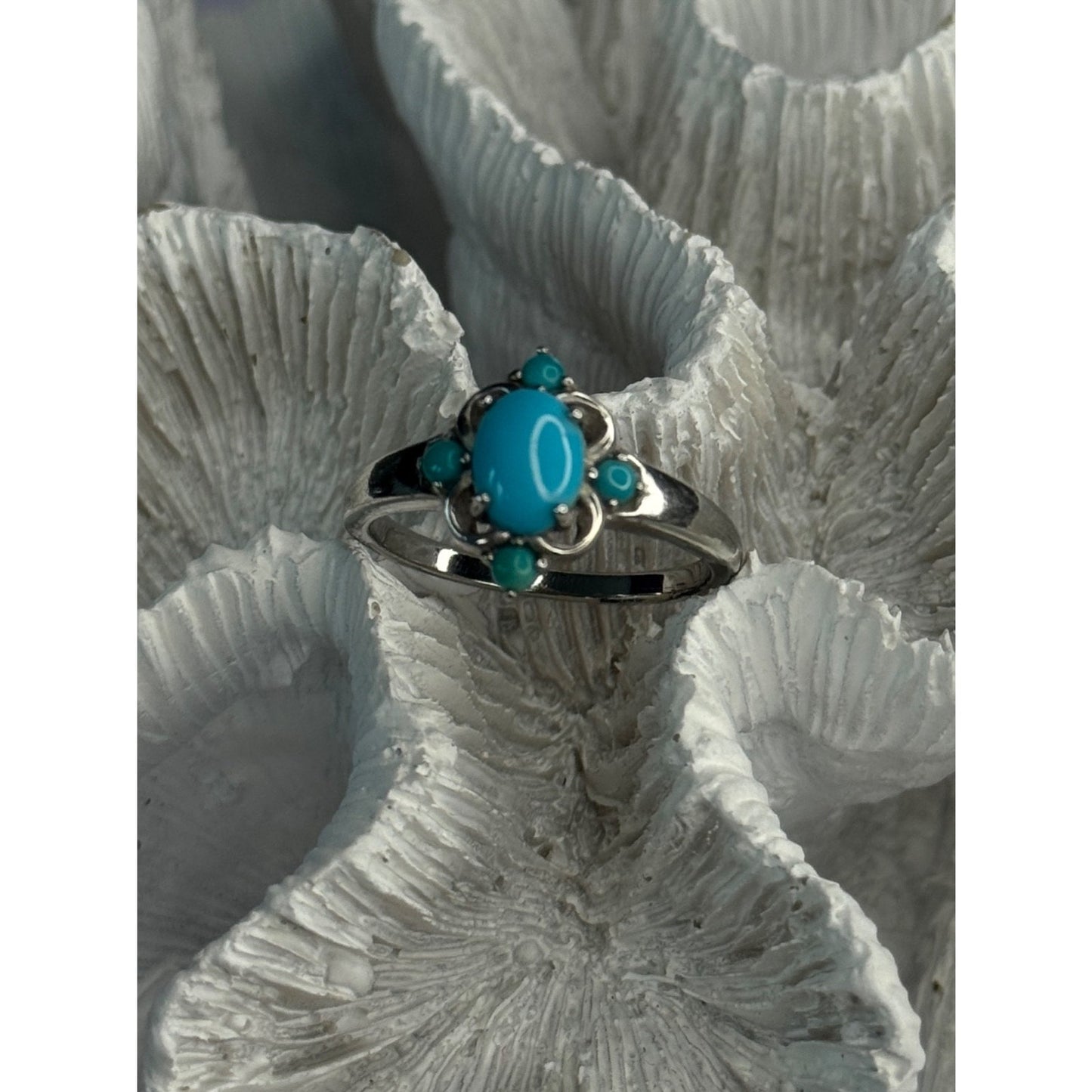 BBJ 925 STERLING SILVER TURQUOISE RING SIZE 9.5