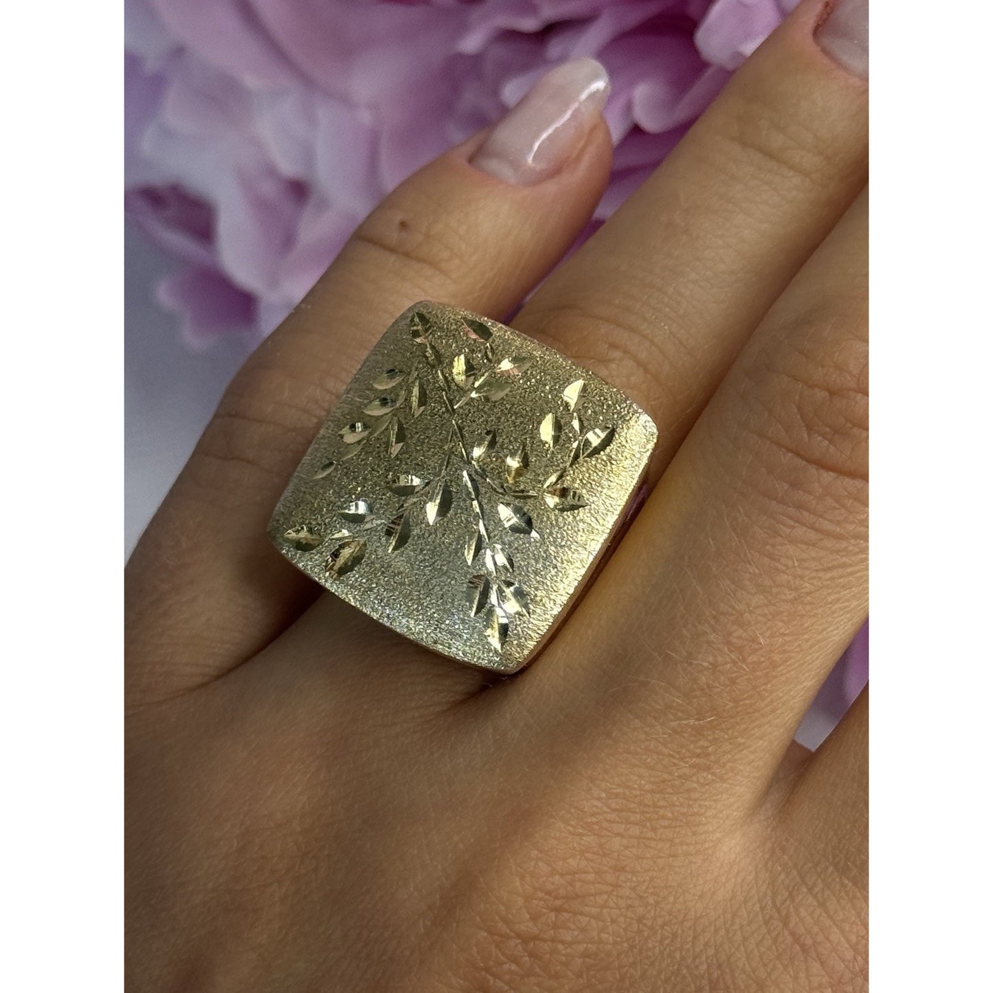 925 STERLING SILVER GOLD PLATED ITALY RING SIZE 8