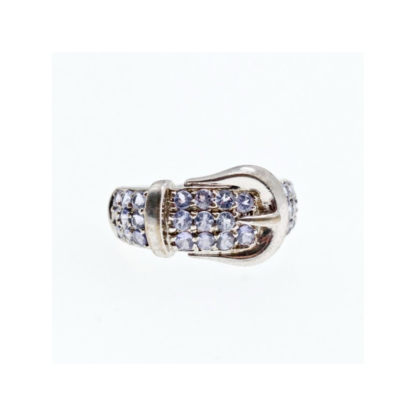925 STERLING SILVER CZ "BELT" RING SIZE 6.5
