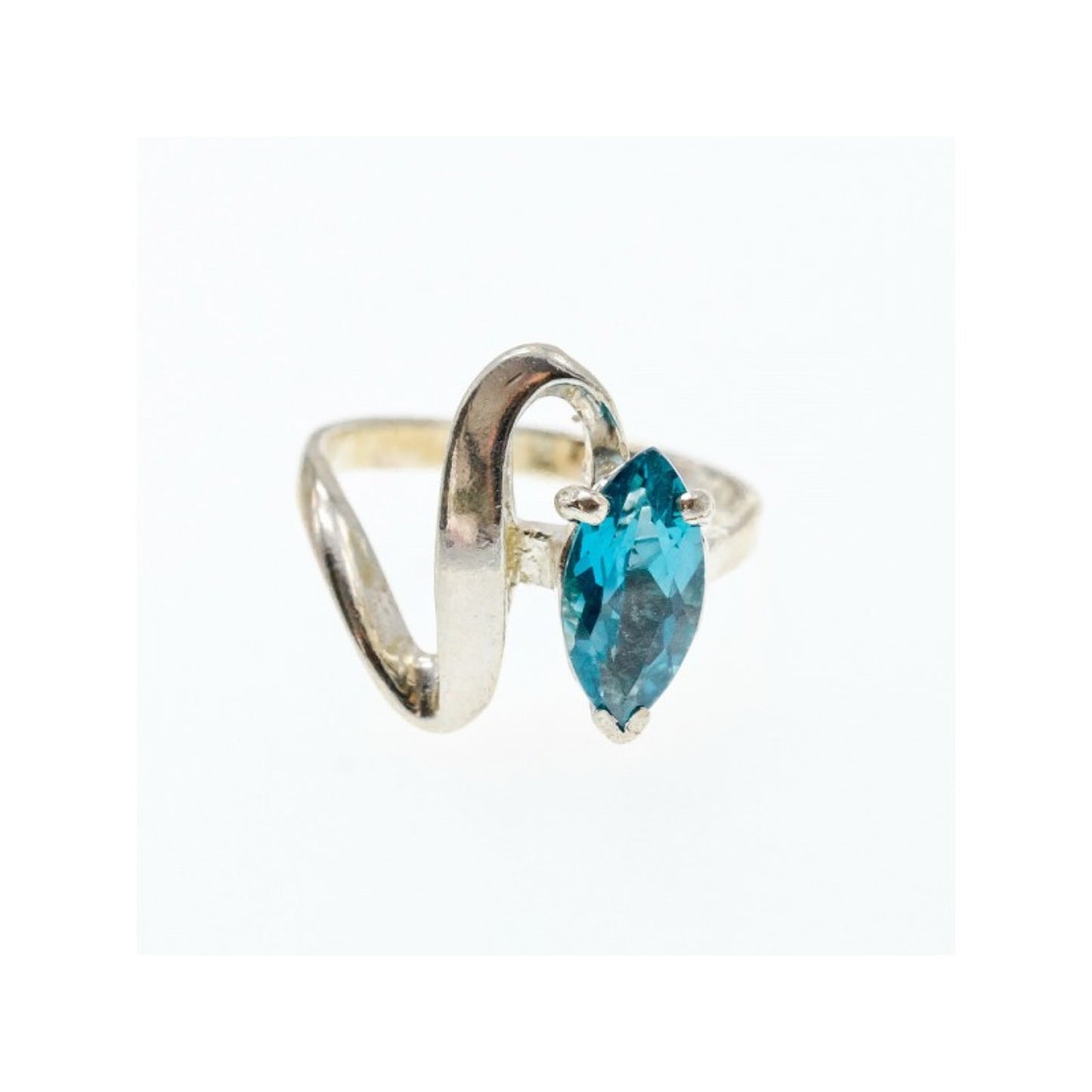 925 STERLING SILVER AQUAMARINE RING SIZE 9.5