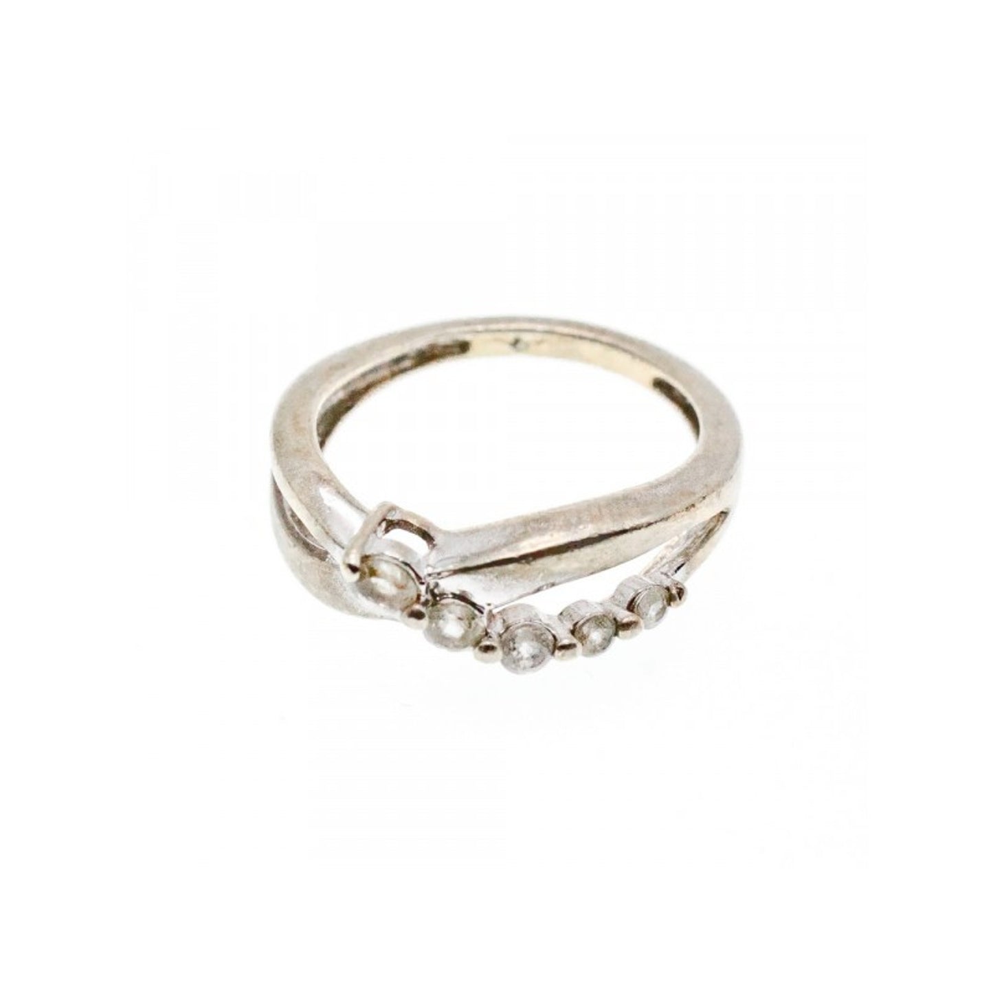 925 STERLING SILVER WHITE TOPAZ RING SIZE 7