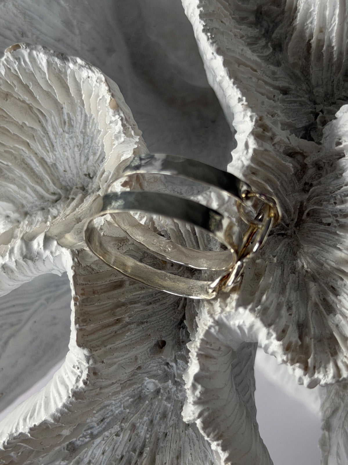 Handmade 925 Sterling Silver Gold Plated Heart Ring Size 9.5