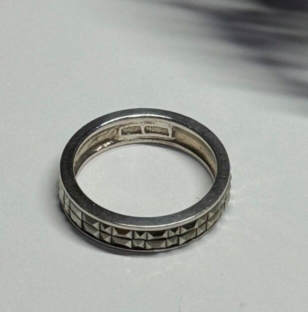 925 Sterling Silver Marcasite Ring Size 6
