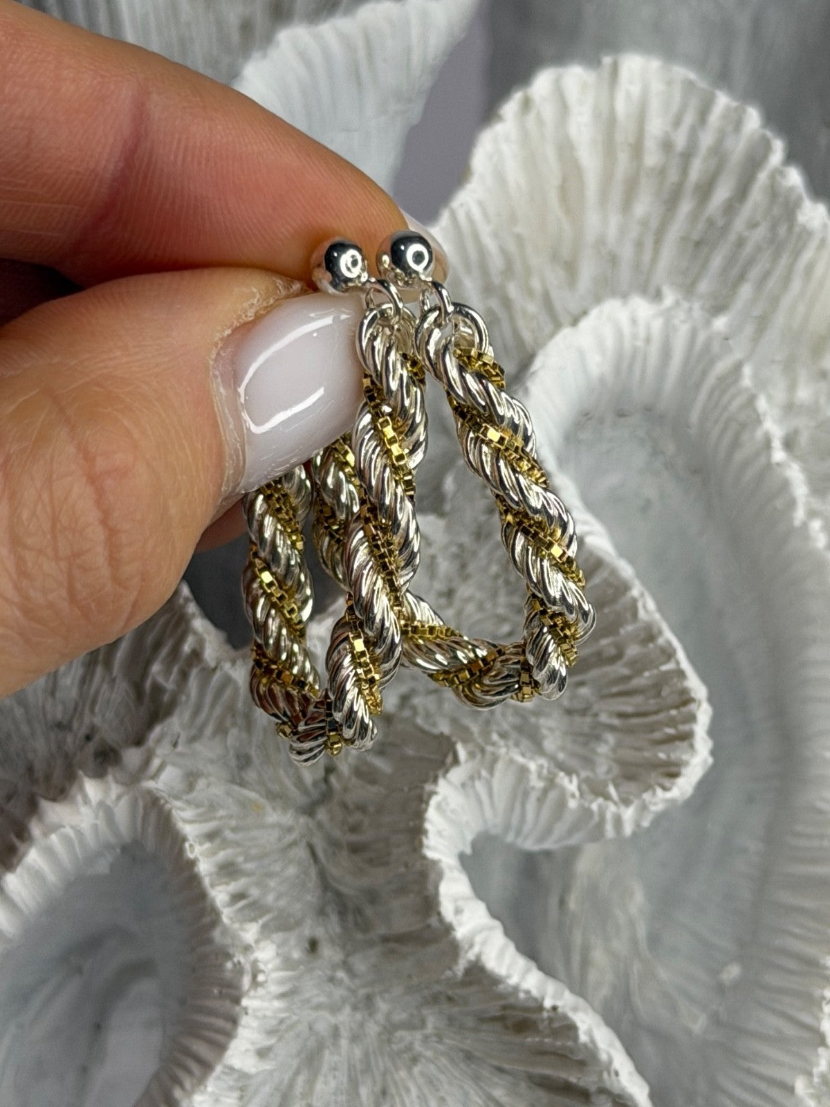 Italy Milor 925 Sterling Silver & Gold Plated Earrings