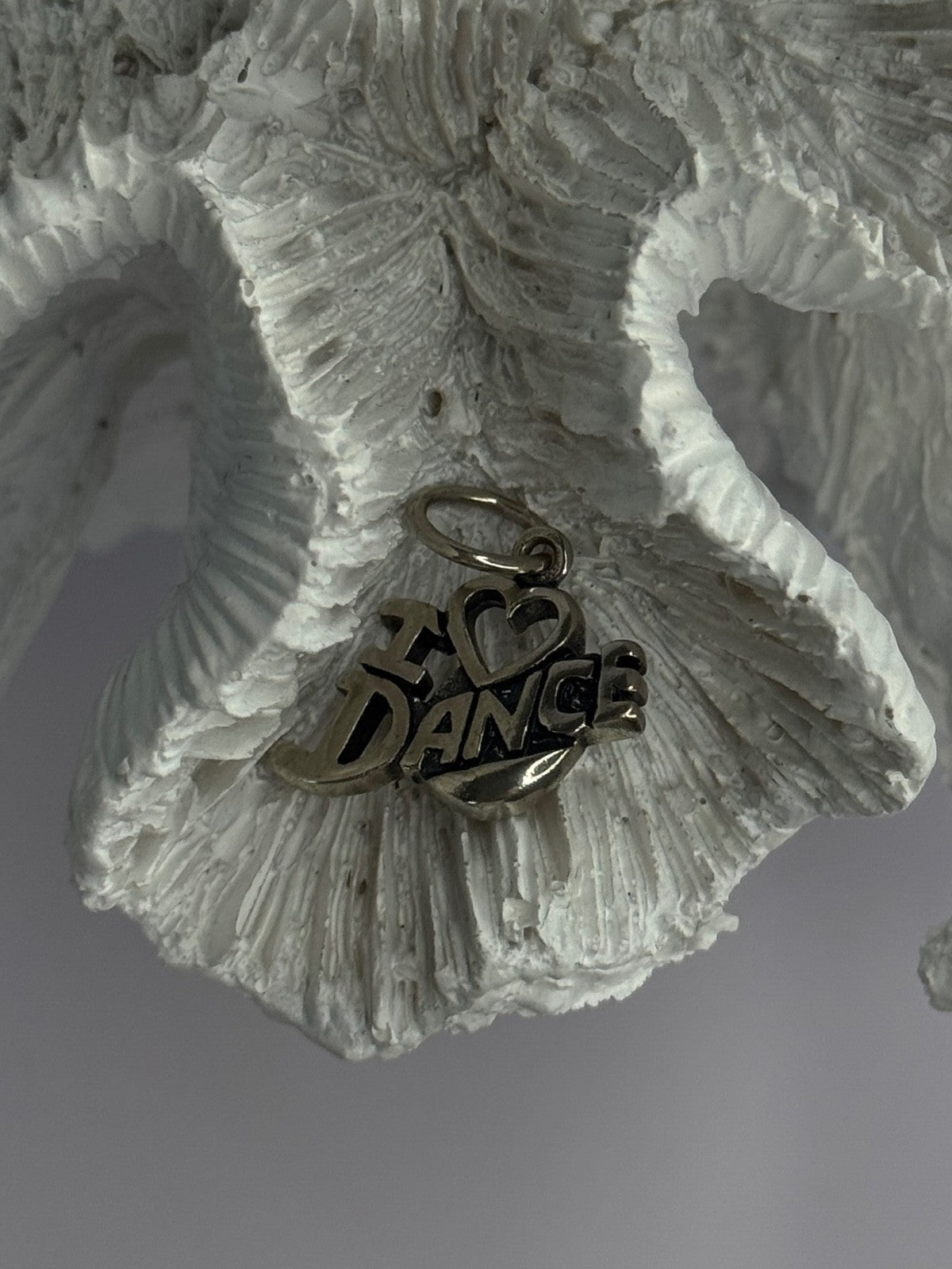 925 Sterling Silver I Love Dance Pendant Charm Length 0.90 Inch