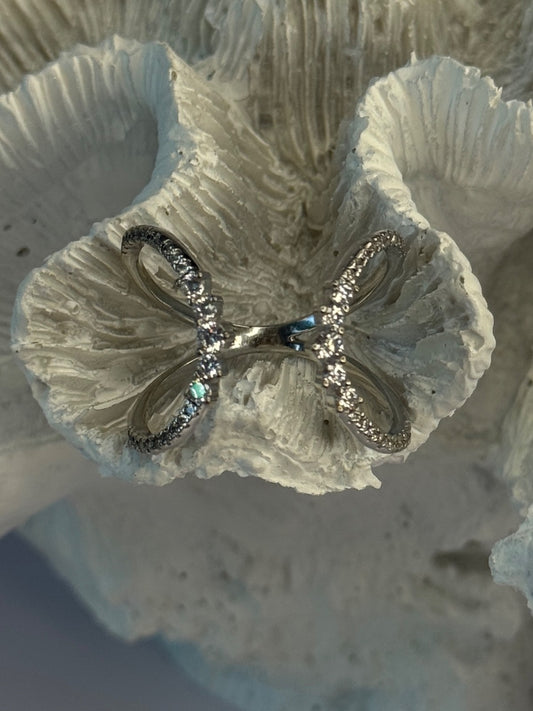 Unique Sizable Design 925 Sterling Silver Cz Ring Size 11