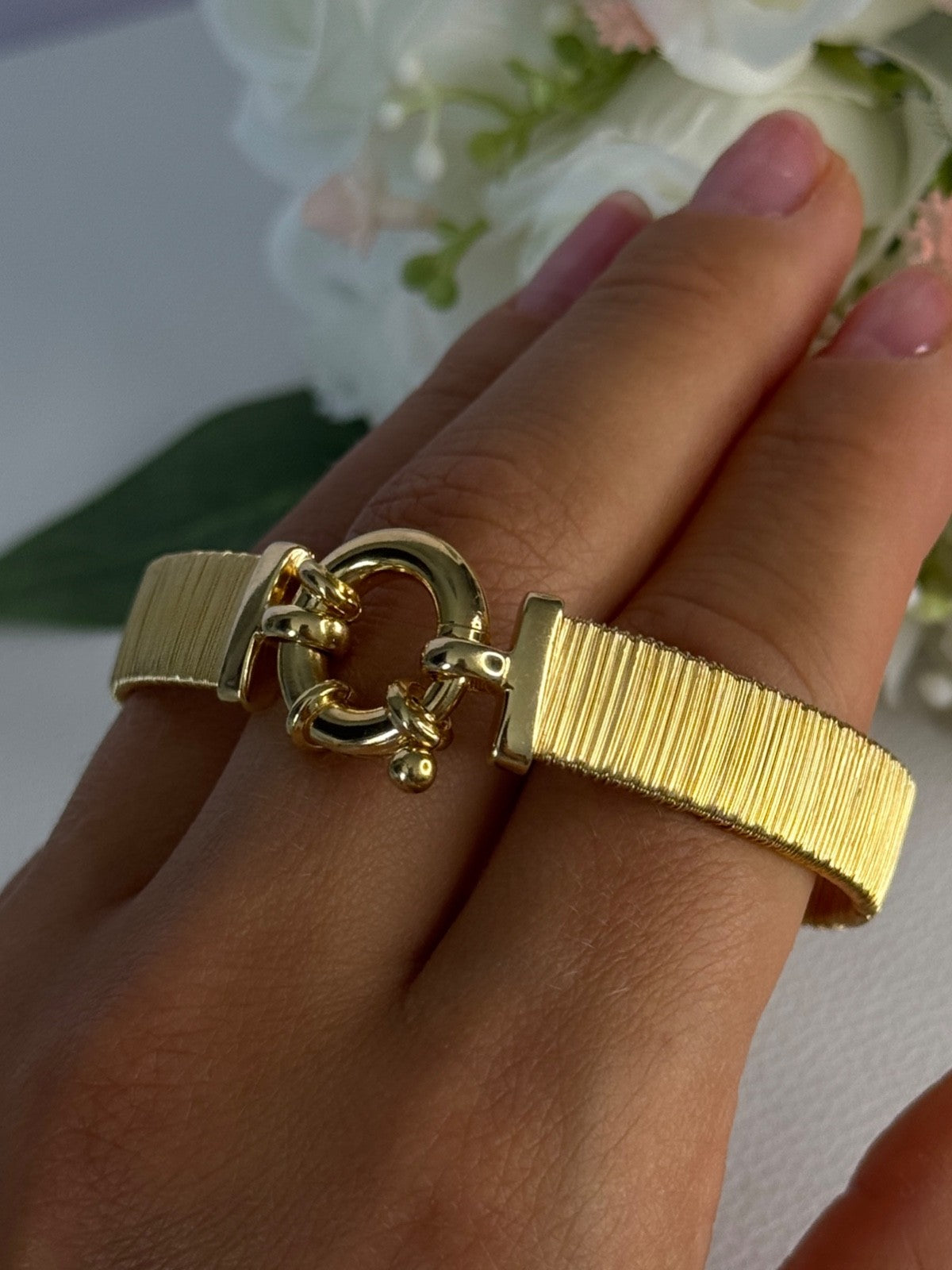 Elegant 925 Sterling Silver V Italy Gold Plated Bracelet Length 7 Inch