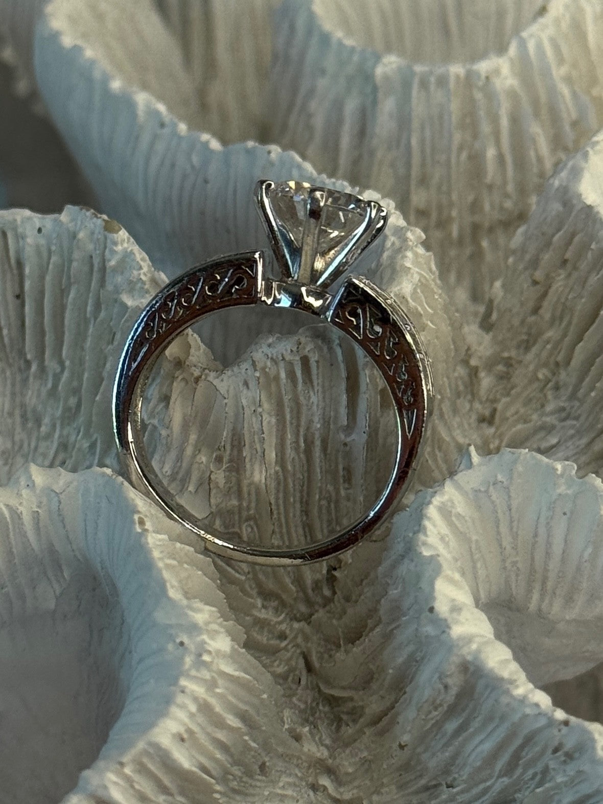 Shiny 925 Sterling Silver Cz Ring Size 5