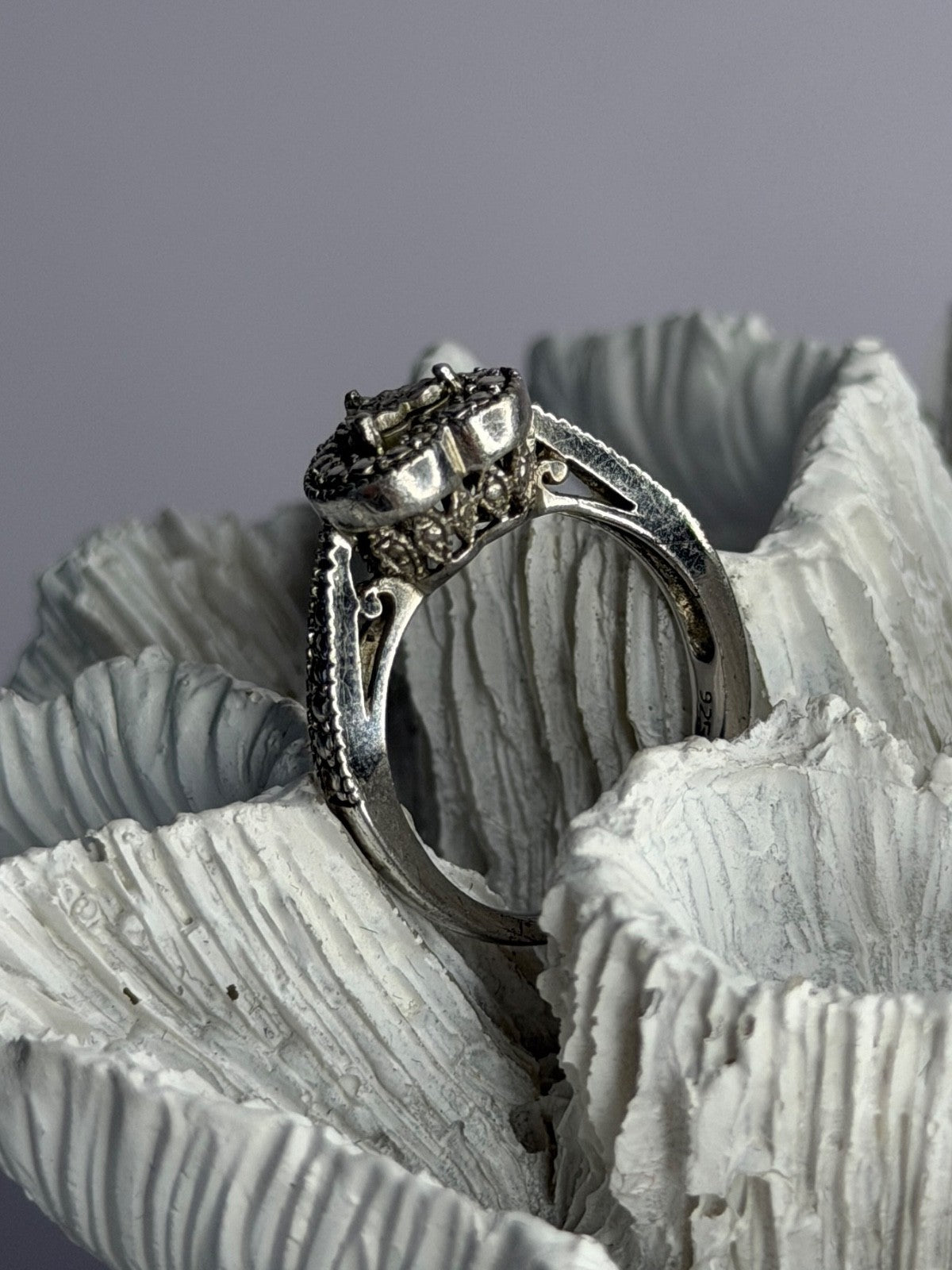 925 Sterling Silver Heart Ring Size 7.5