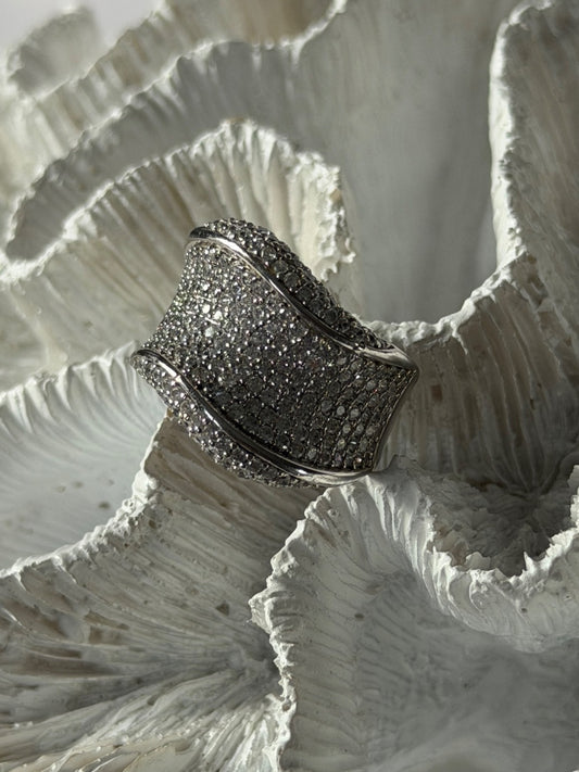 Elegant Design 925 Sterling Silver Cz Ring Size 8