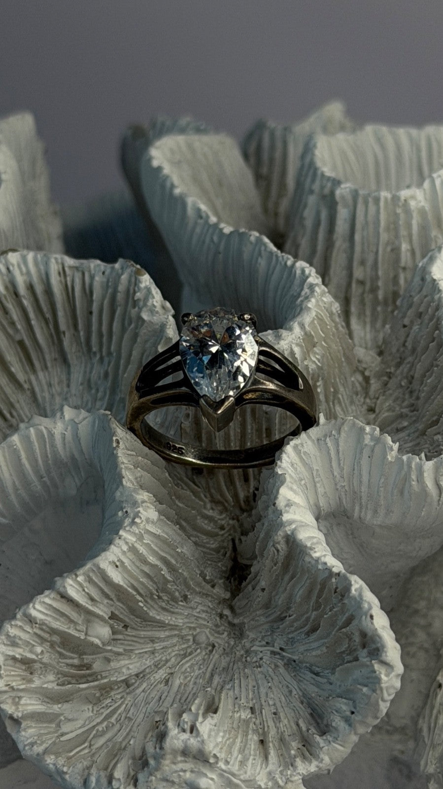 925 Sterling Silver Cz Ring Size 7