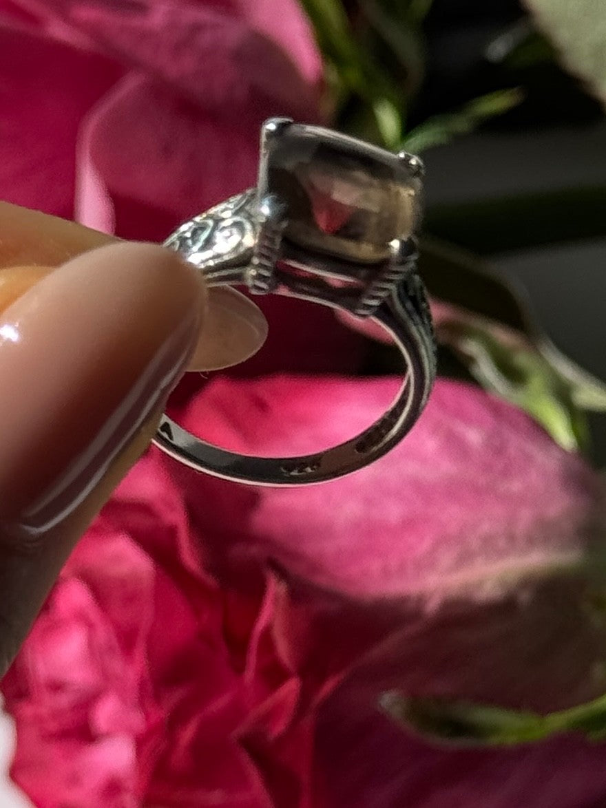 Vintage 925 Sterling Silver Hessonite Ring Size 7