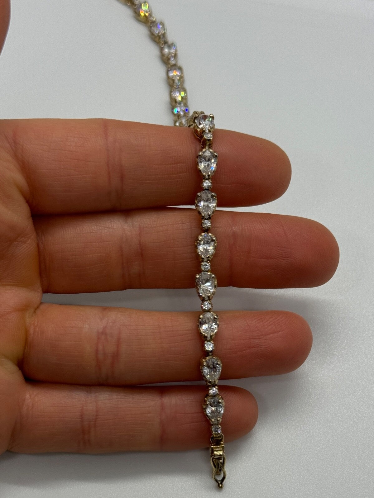 925 Sterling Silver Gold Plated CZ Bracelet