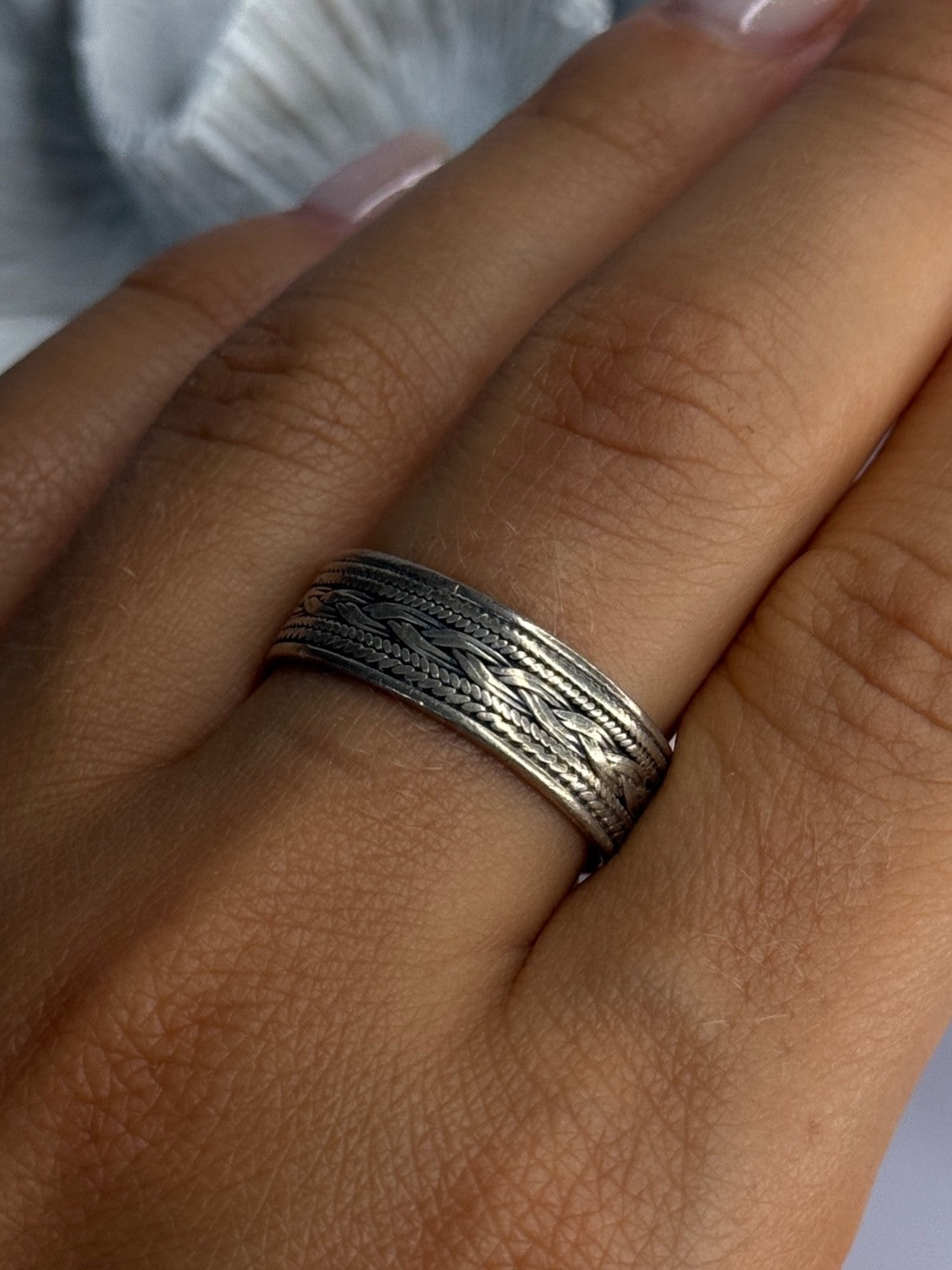 925 Sterling Silver Band Ring Size 10
