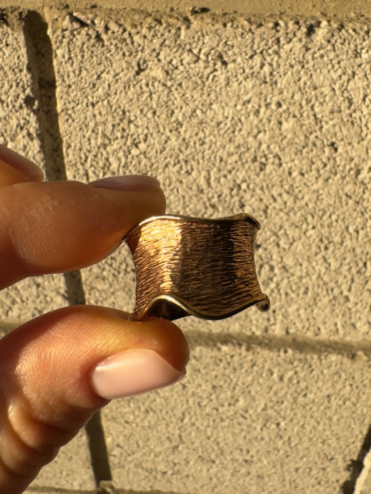 925 Sterling Silver Gold Plated Ring Size 6