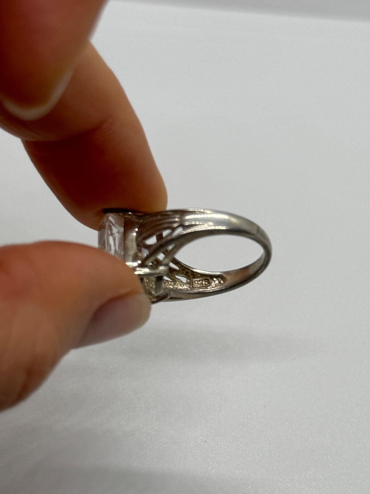 925 Sterling Silver CZ Ring Size 4