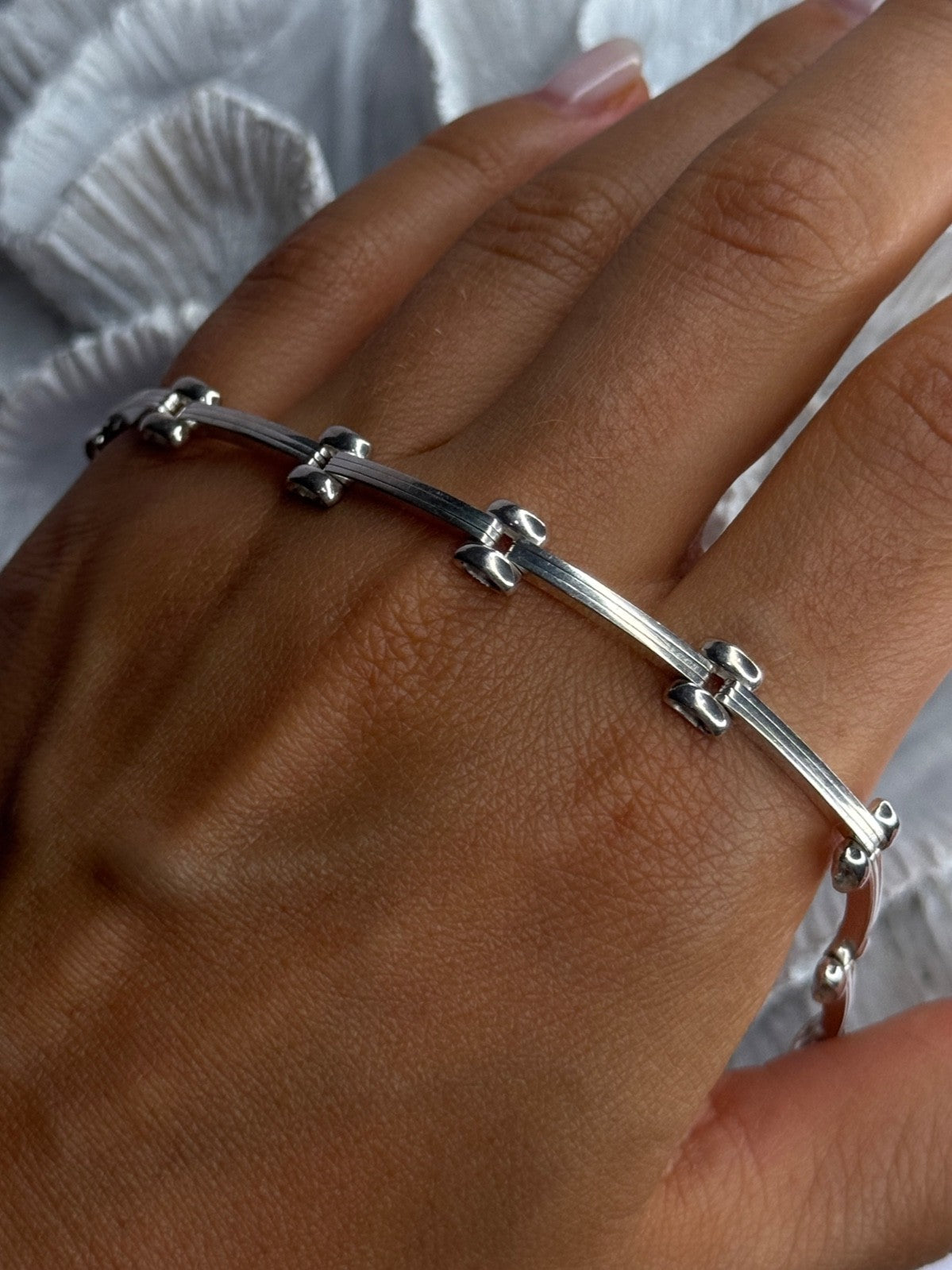 Elegant Italy 925 Sterling Silver Bracelet Length 7