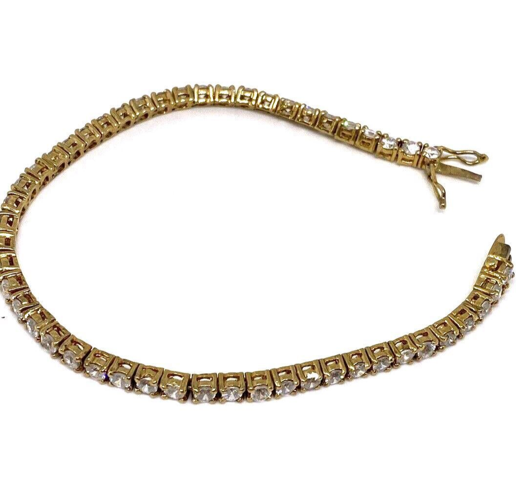925 Sterling Silver Vermeil CZ Bracelet