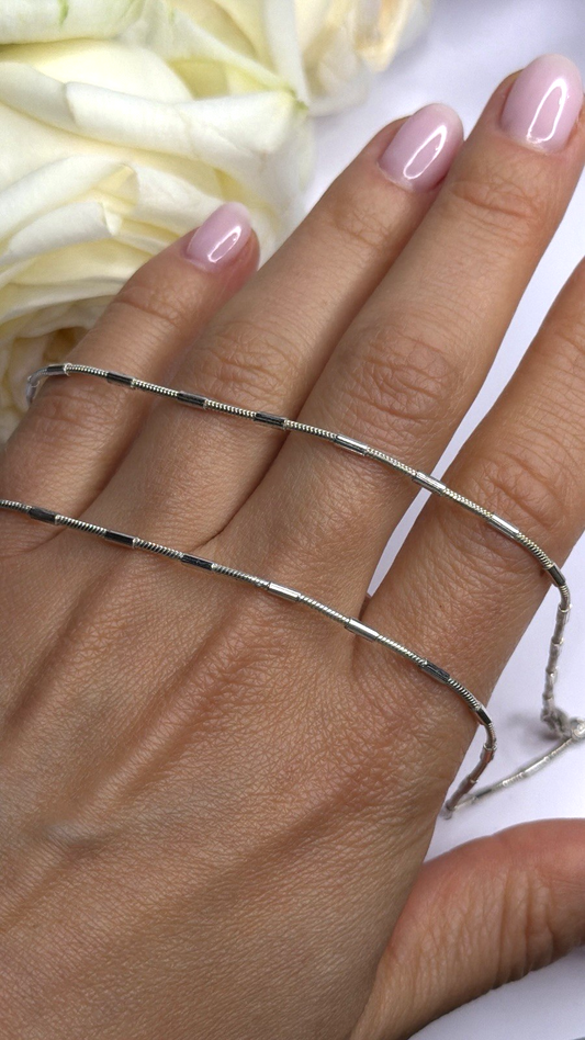 Minimalist 925 Sterling Silver Snake Chain Necklace Vintage Italian Style