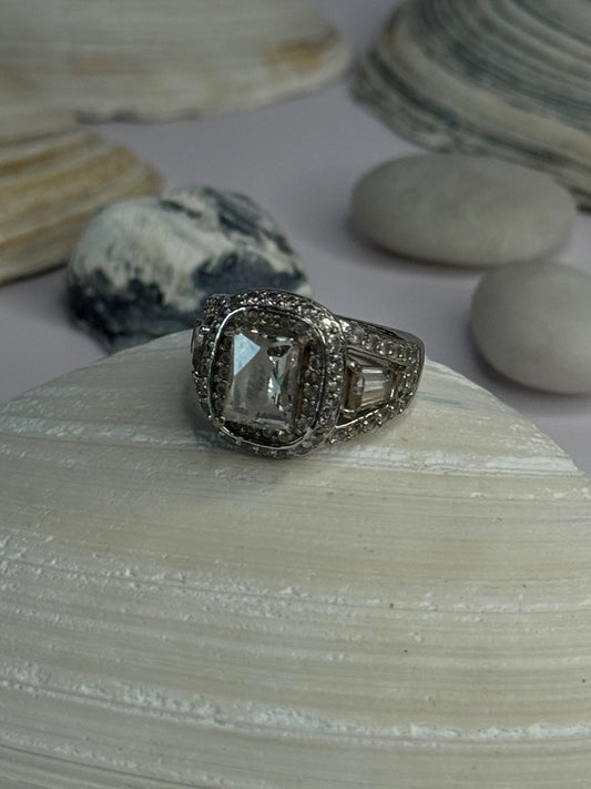 Tycoon 925 Sterling Silver Cz Ring Size 5