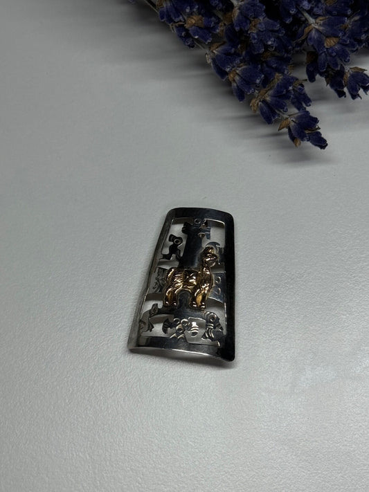 925 Sterling Silver Brooch Length 34 Mm
