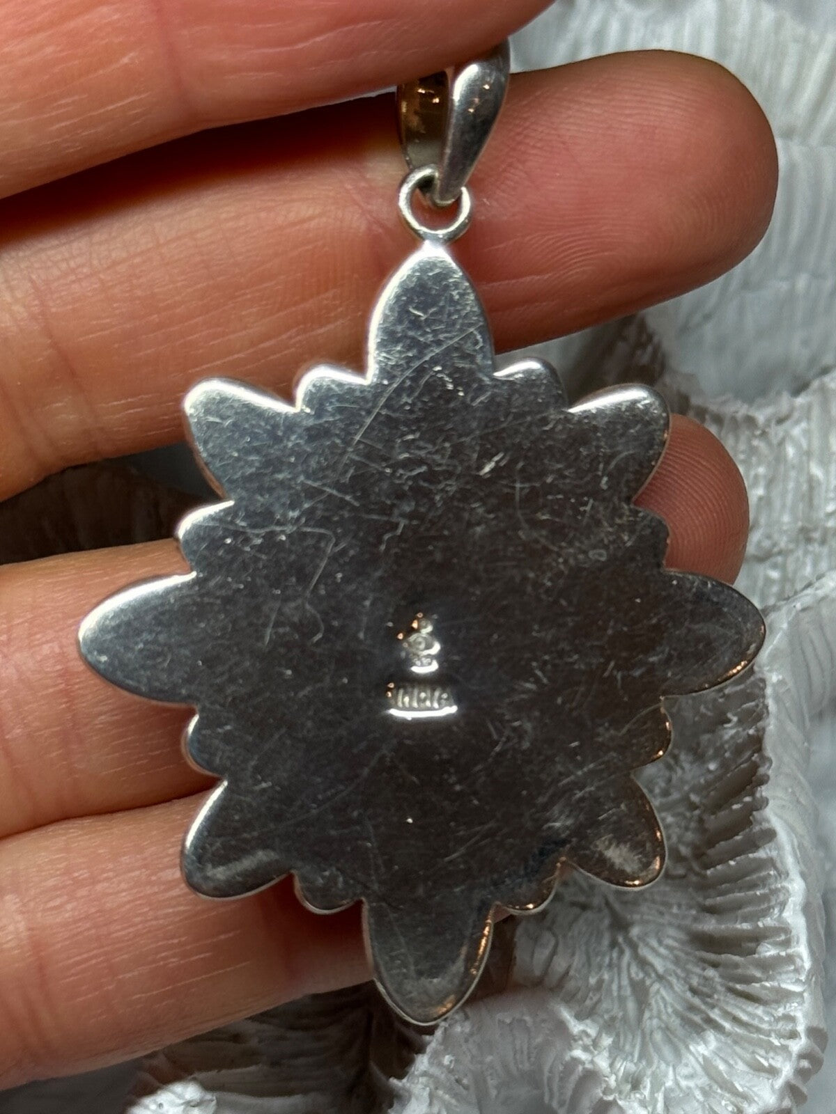 925 Sterling Silver Agate Pendant Length 2.3 Inch