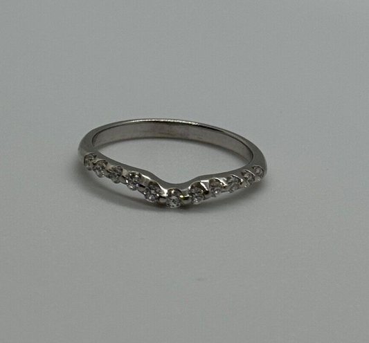 18K White Gold Diamonds Ring Size 6