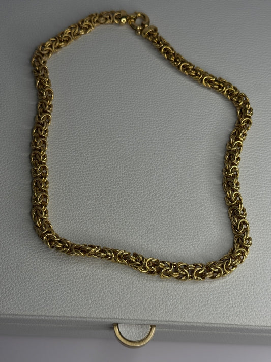 Italy 925 Sterling Silver Gold Plated Chain Necklace Length 18 Inch
