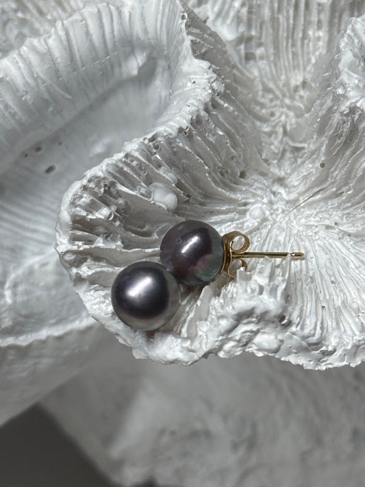 14K Yellow Gold Pearl Earrings