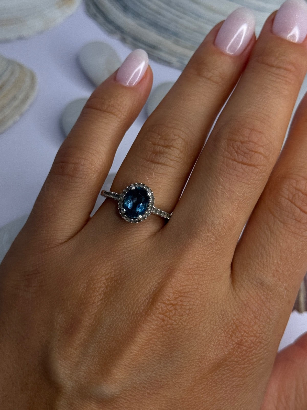 925 Sterling Silver Spinel & Beryl Ring Size 7