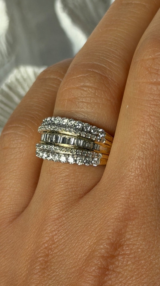 10K Yellow Gold Diamonds 1 carat Ring Size 7