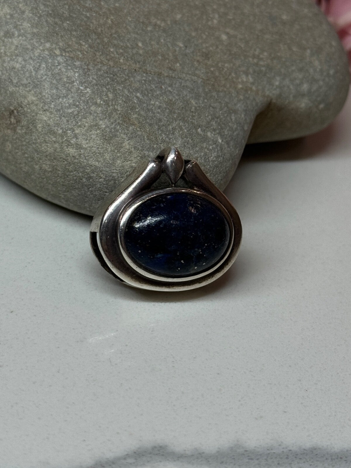 925 Sterling Silver Pendant Sodalite Length 0.9 In