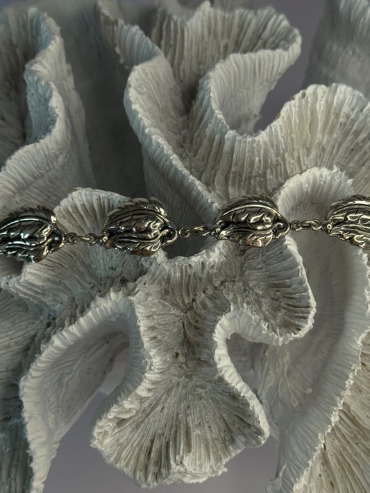 Vintage 925 Sterling Silver Danecraft Leaves Bracelet Length 7