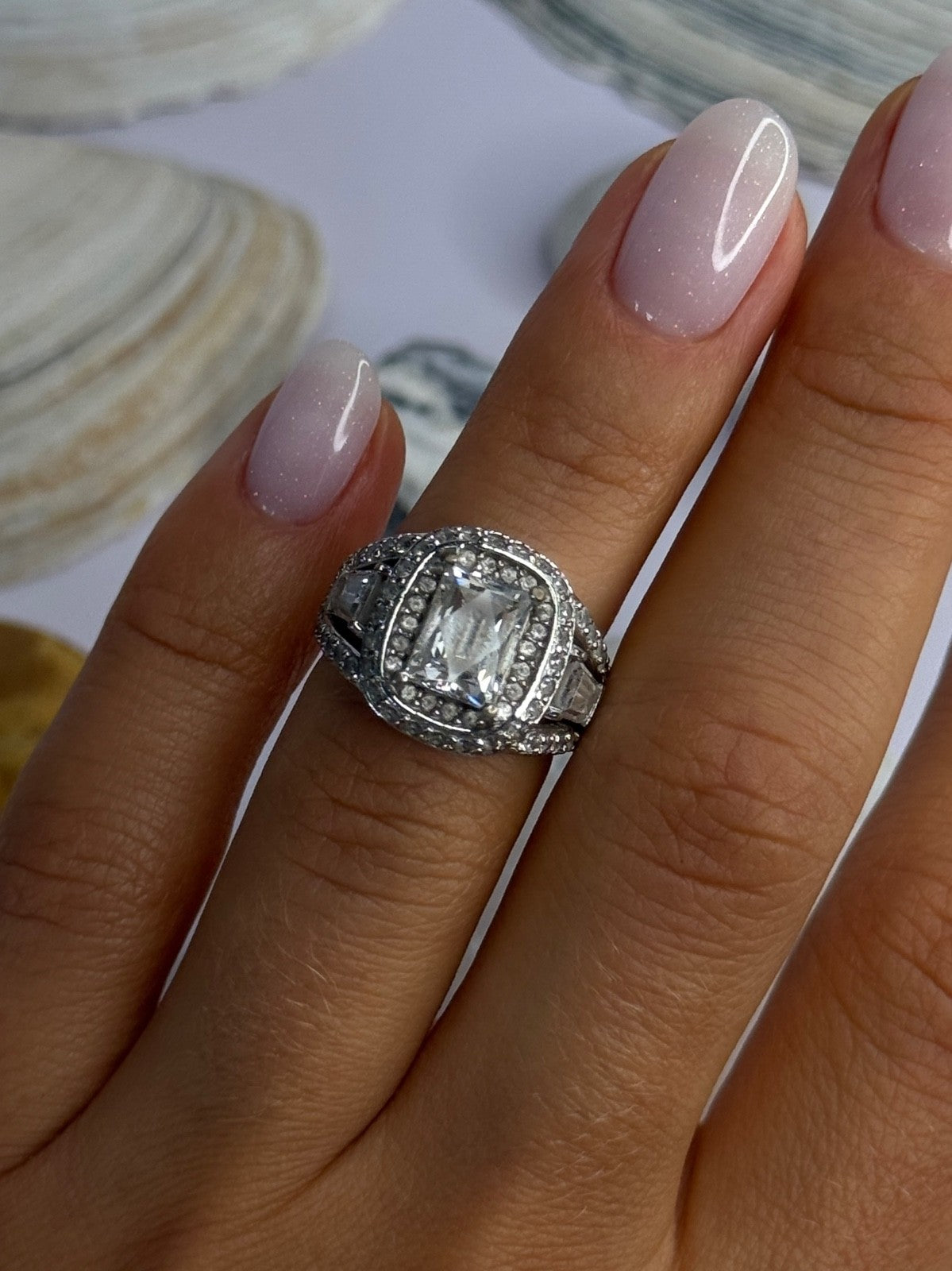 Tycoon 925 Sterling Silver Cz Ring Size 5