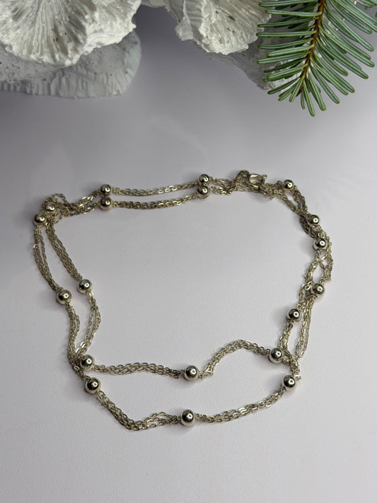 Elegant Italy 925 Sterling Silver Necklace Length 23 Inch