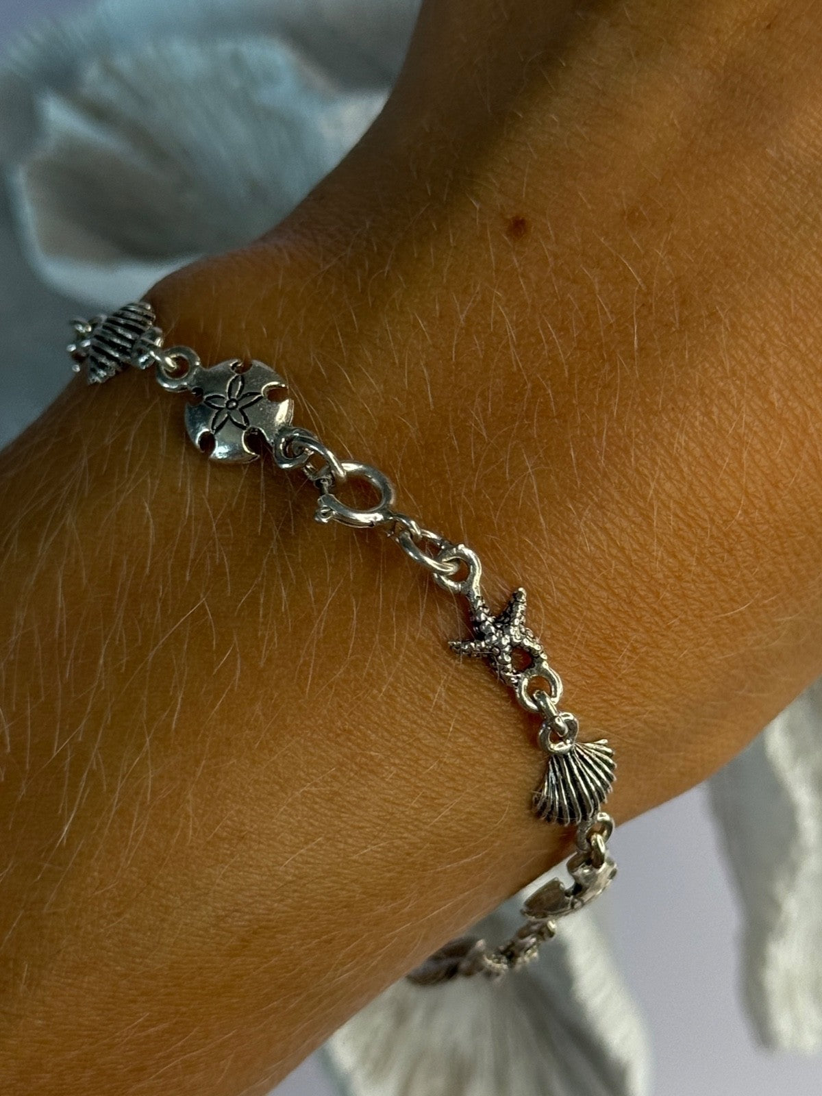Summer Ocean Mood 925 Sterling Silver Bracelet Length 7.5
