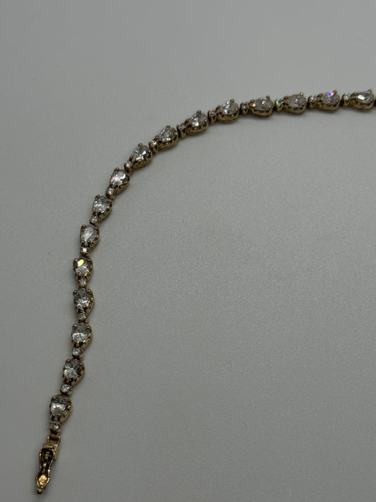 925 Sterling Silver Gold Plated CZ Bracelet