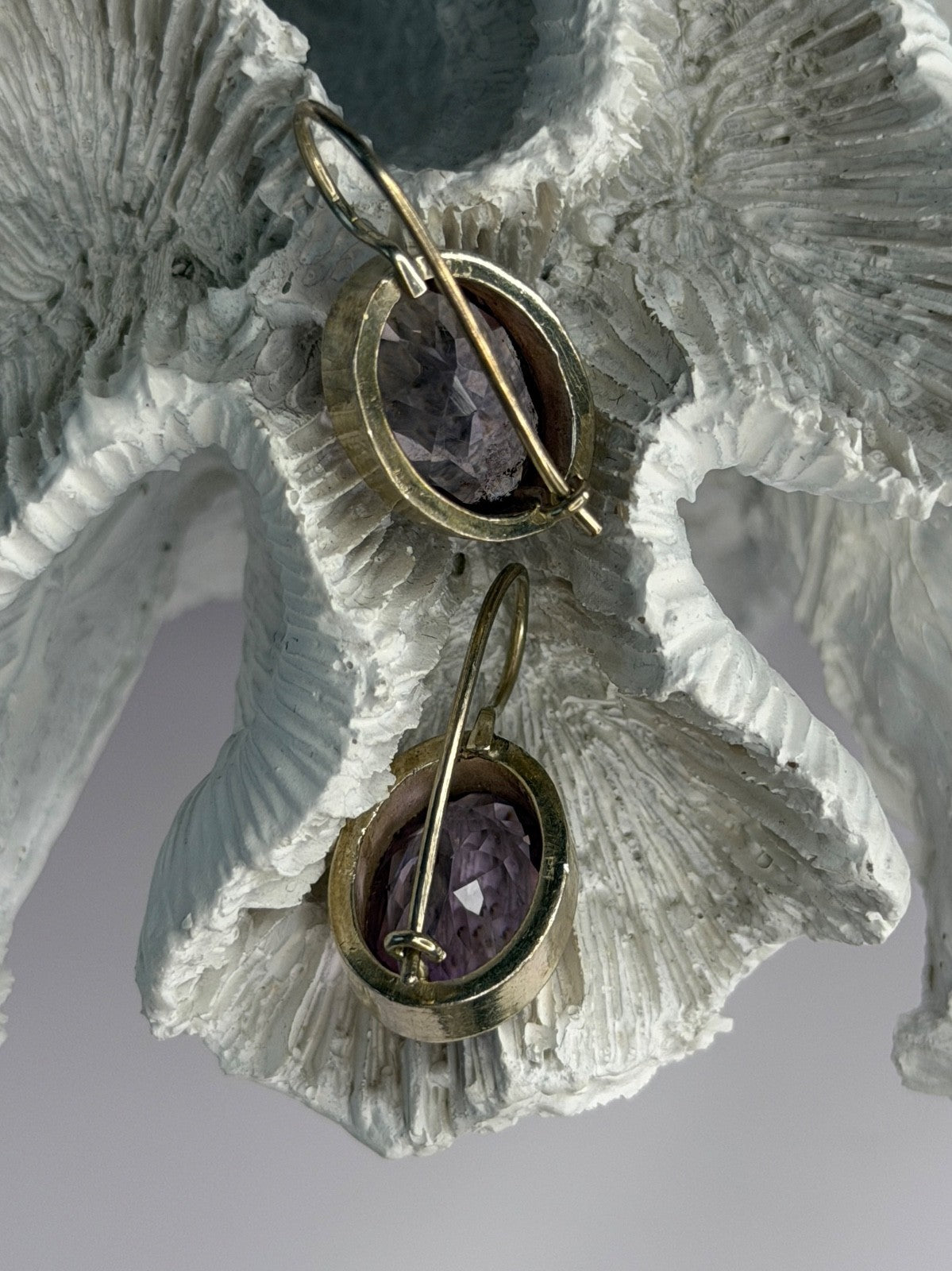 Beautiful Vintage 925 Sterling Silver Amethyst Earrings